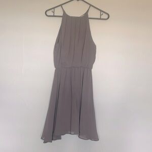 Dress by Lush. Gray, open-slit back